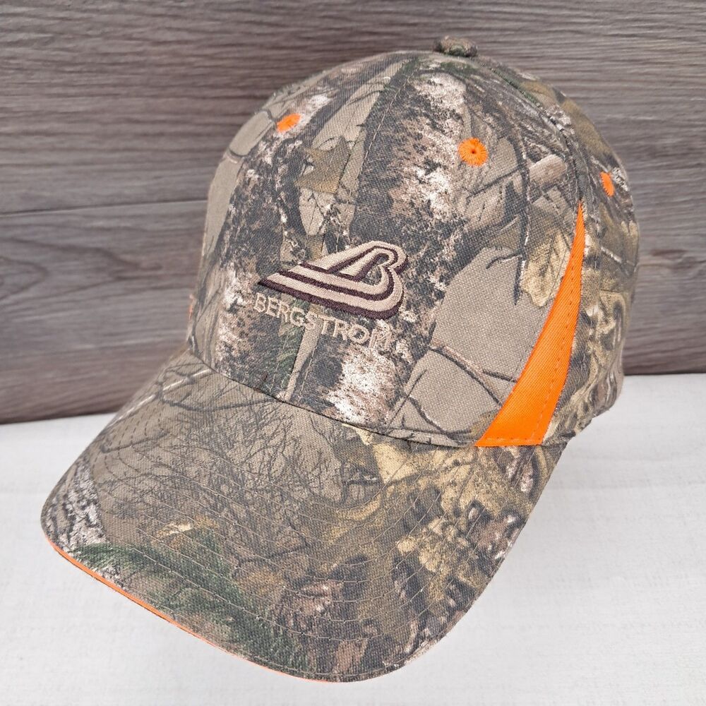 Bergstrom Automotive Realtree Adjustable 6-Panel Hat Cap Camo & Blaze Orange